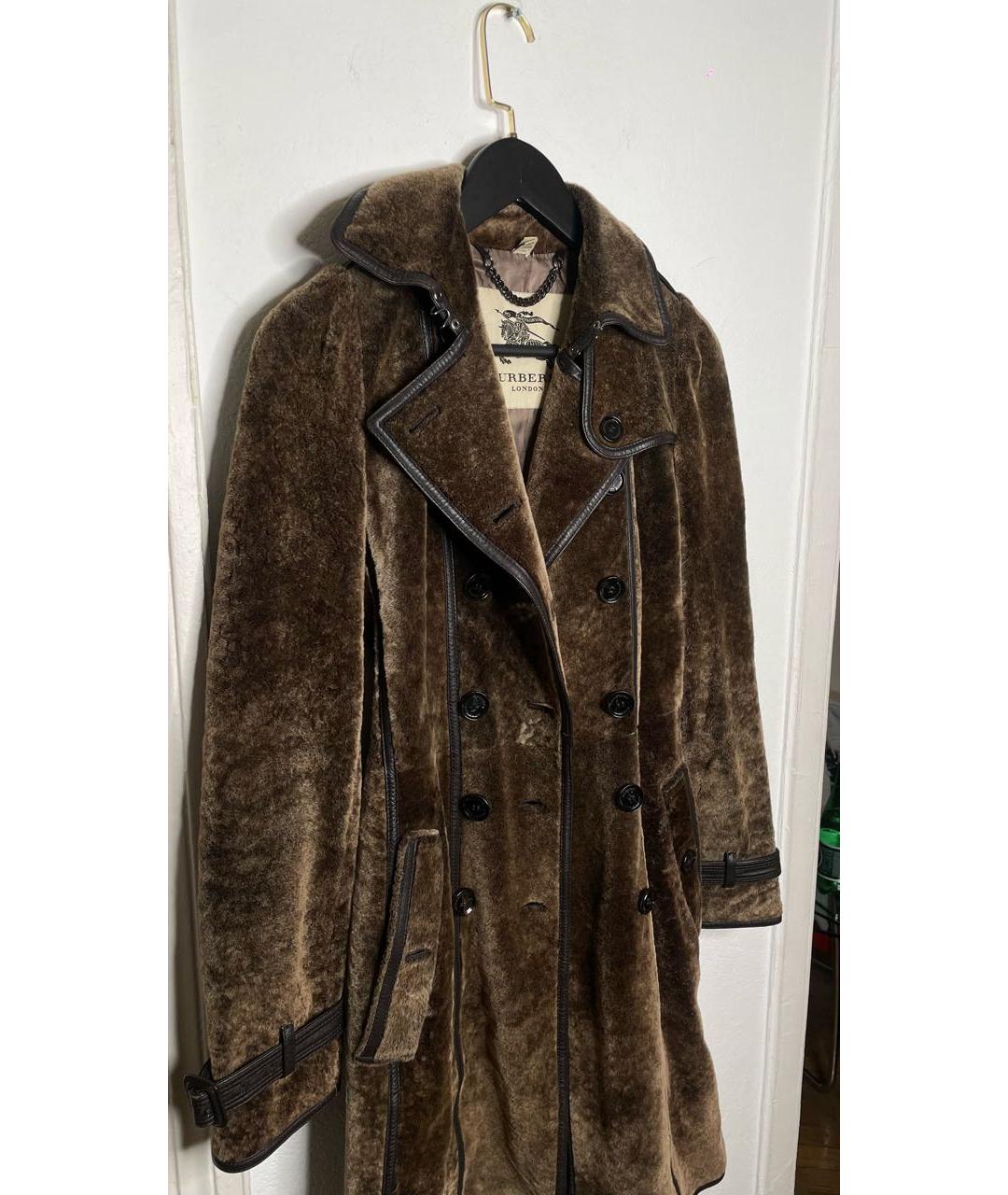 BURBERRY Коричневая меховая дубленка, фото 4