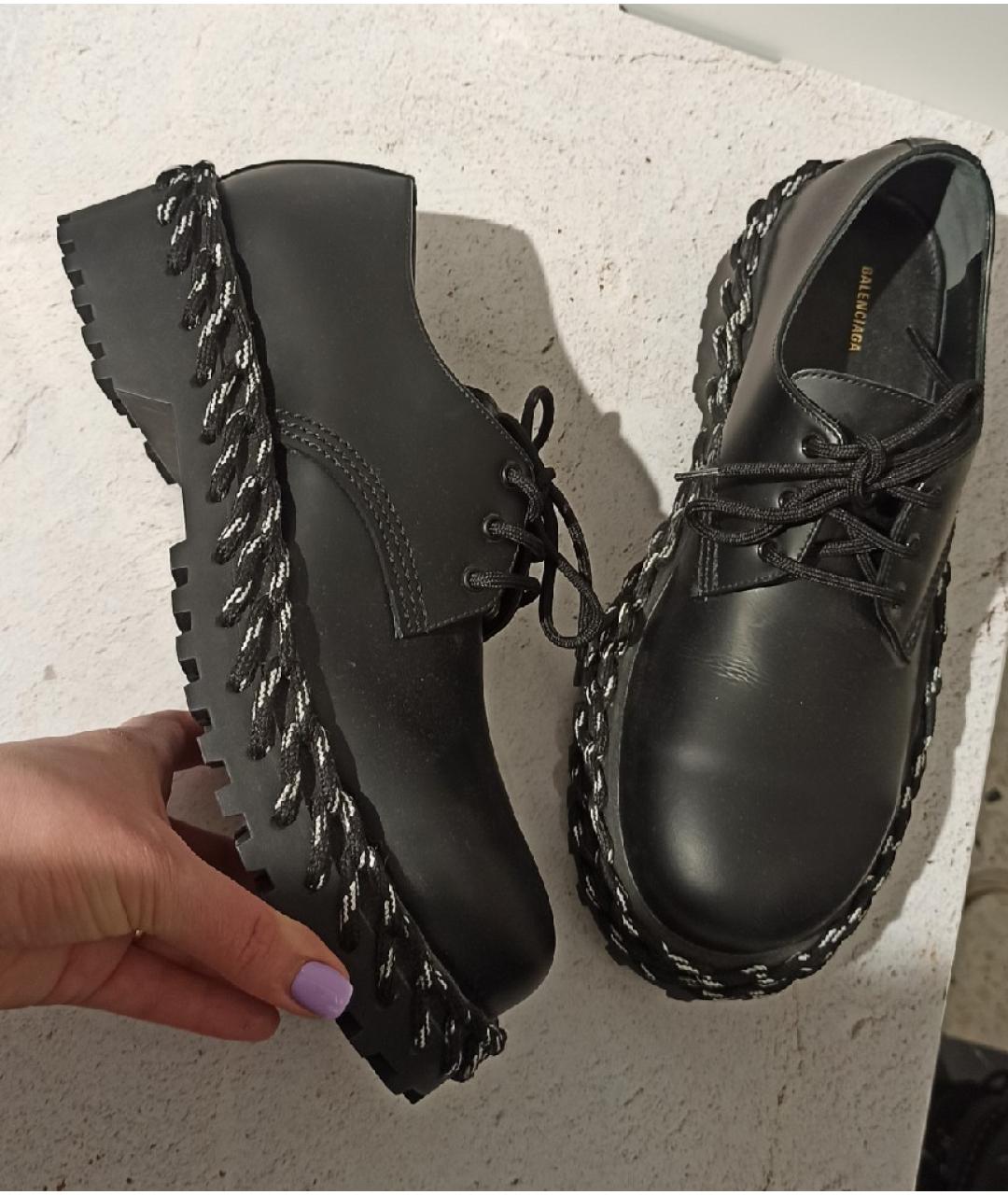 BALENCIAGA Черные кожаные ботинки, фото 6