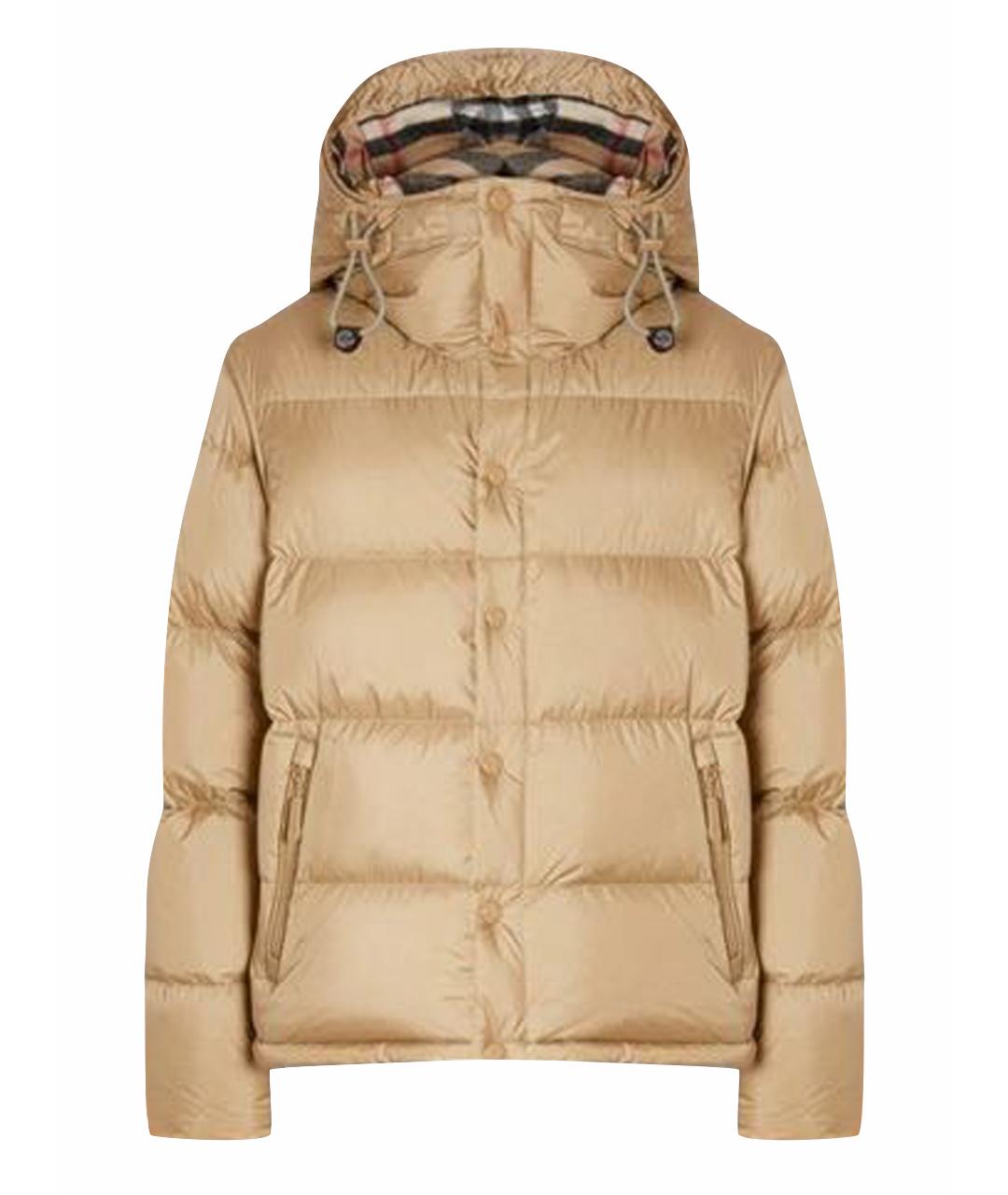 BURBERRY Бежевый полиамидовый пуховик, фото 1