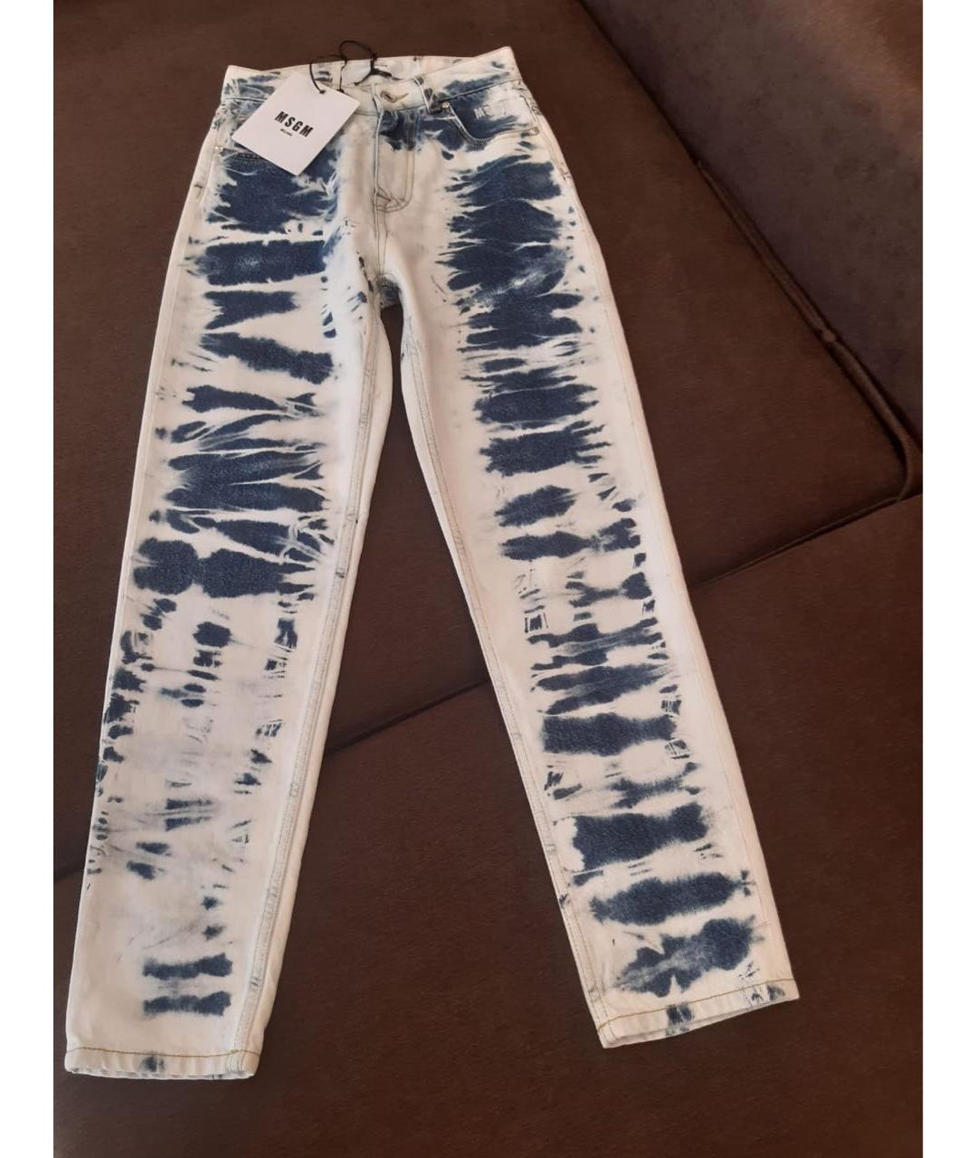 MSGM Голубые хлопковые джинсы слим, фото 9
