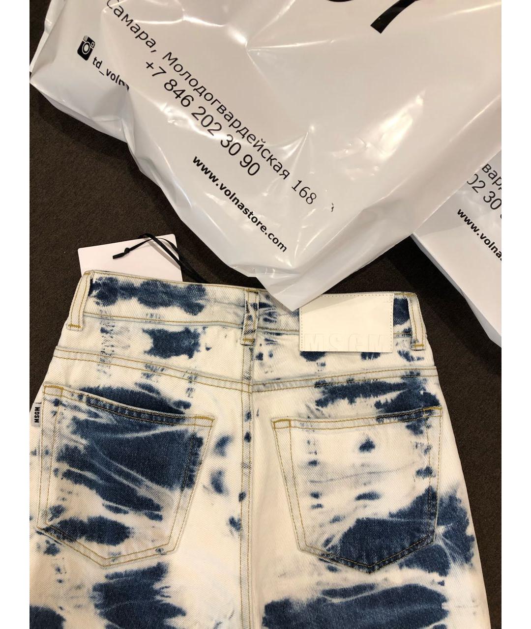 MSGM Голубые хлопковые джинсы слим, фото 8