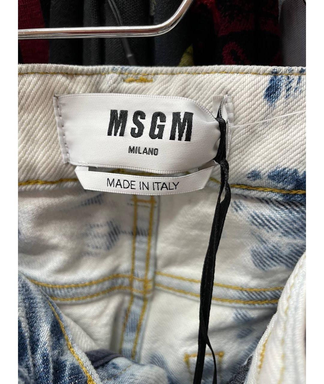 MSGM Голубые хлопковые джинсы слим, фото 3