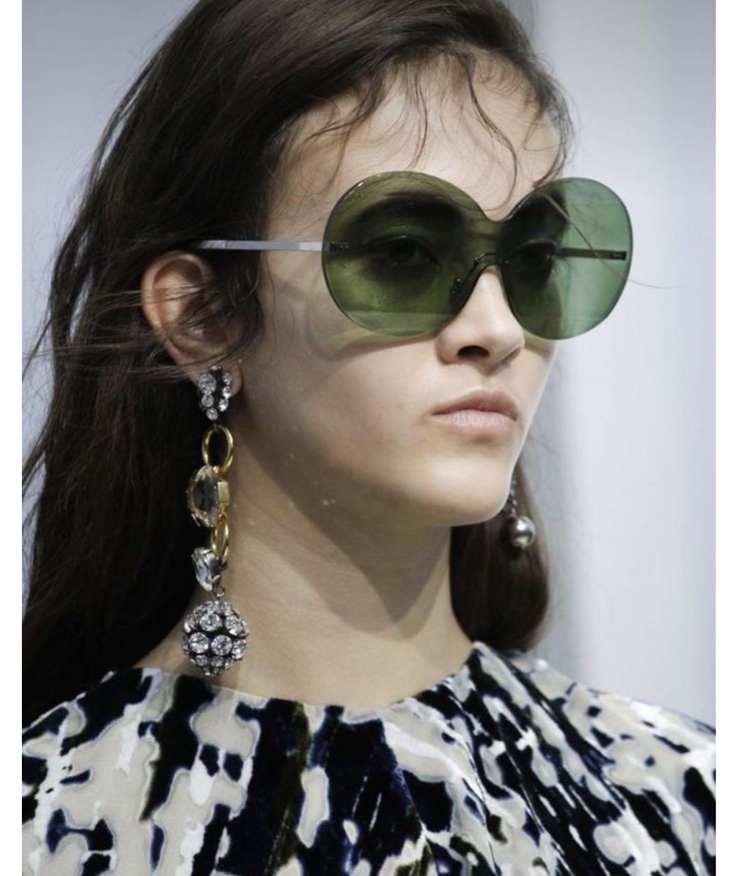 MARNI Зеленые металлические солнцезащитные очки, фото 7