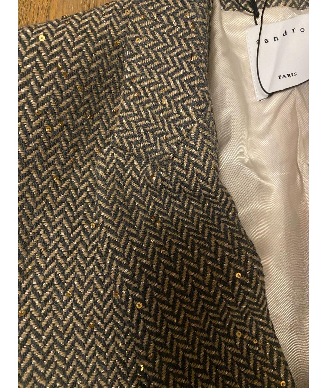 SANDRO Бежевый жакет/пиджак, фото 4