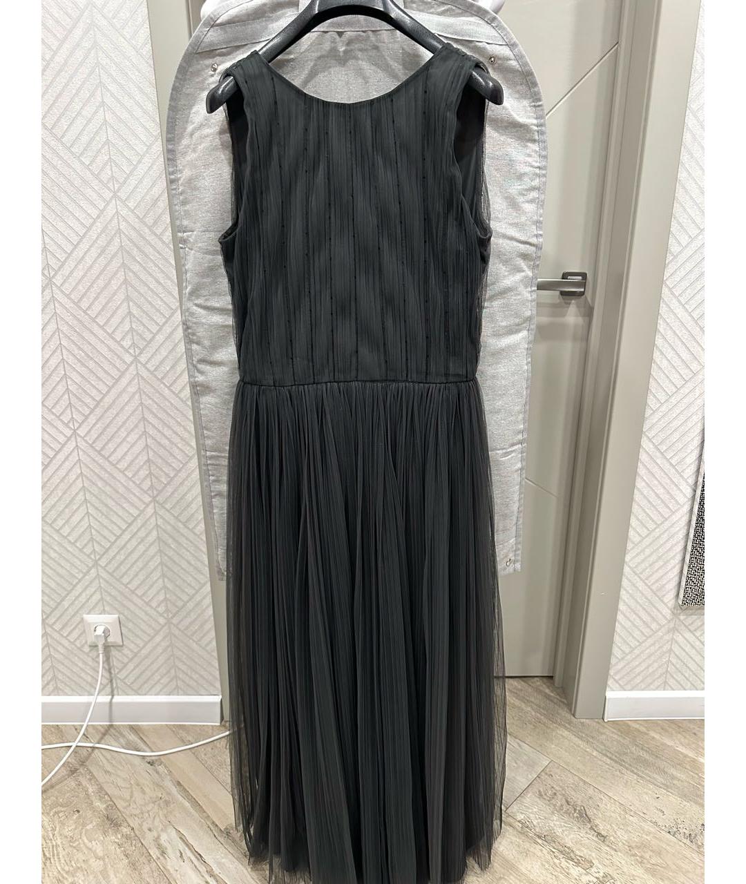 BRUNELLO CUCINELLI Черное шелковое вечернее платье, фото 1