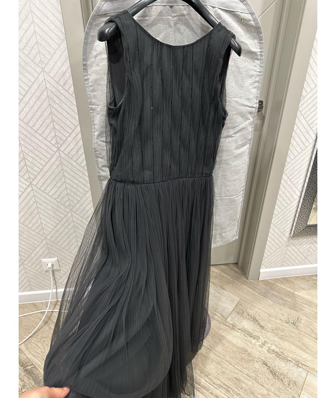 BRUNELLO CUCINELLI Черное шелковое вечернее платье, фото 3
