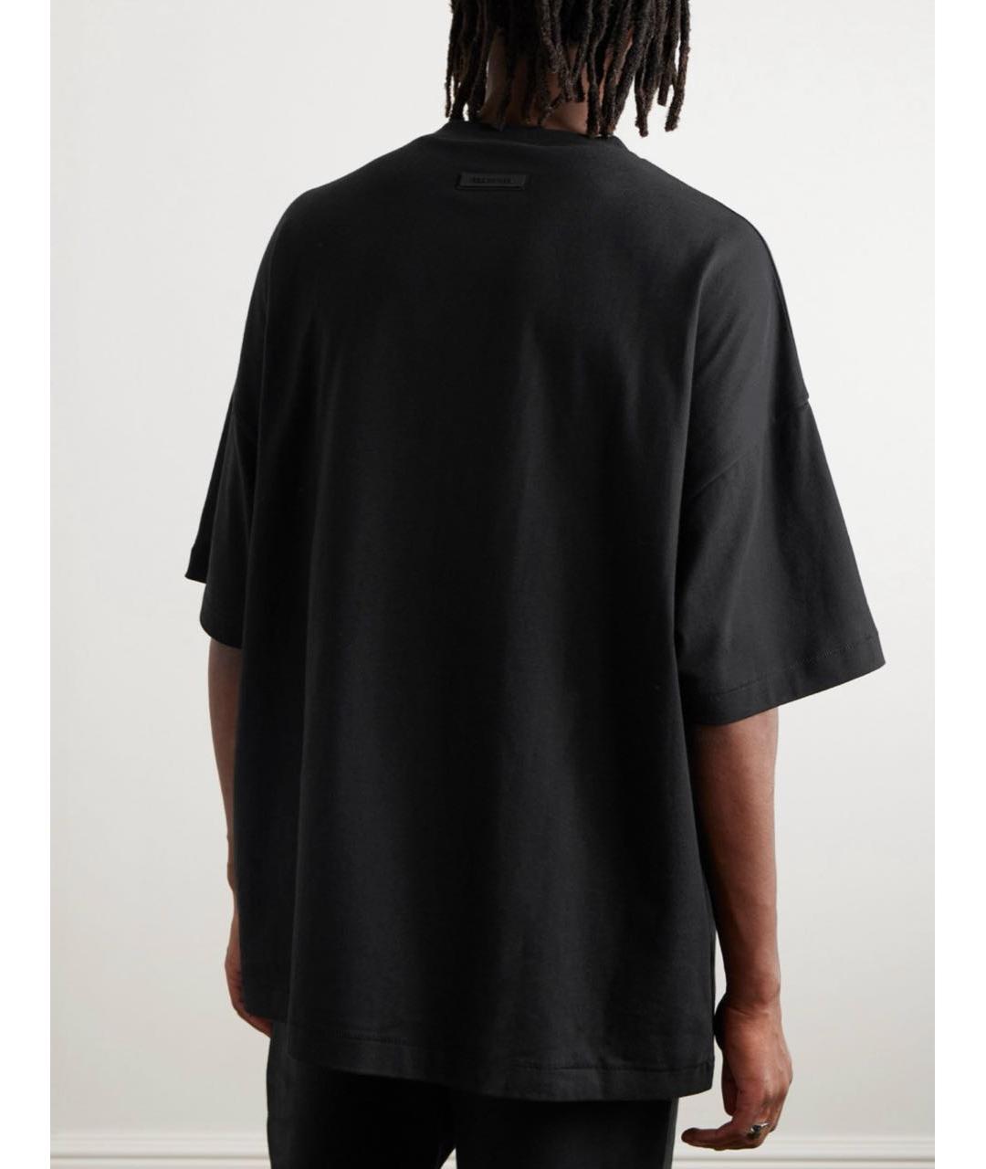 FEAR OF GOD ESSENTIALS Черная хлопковая футболка, фото 3