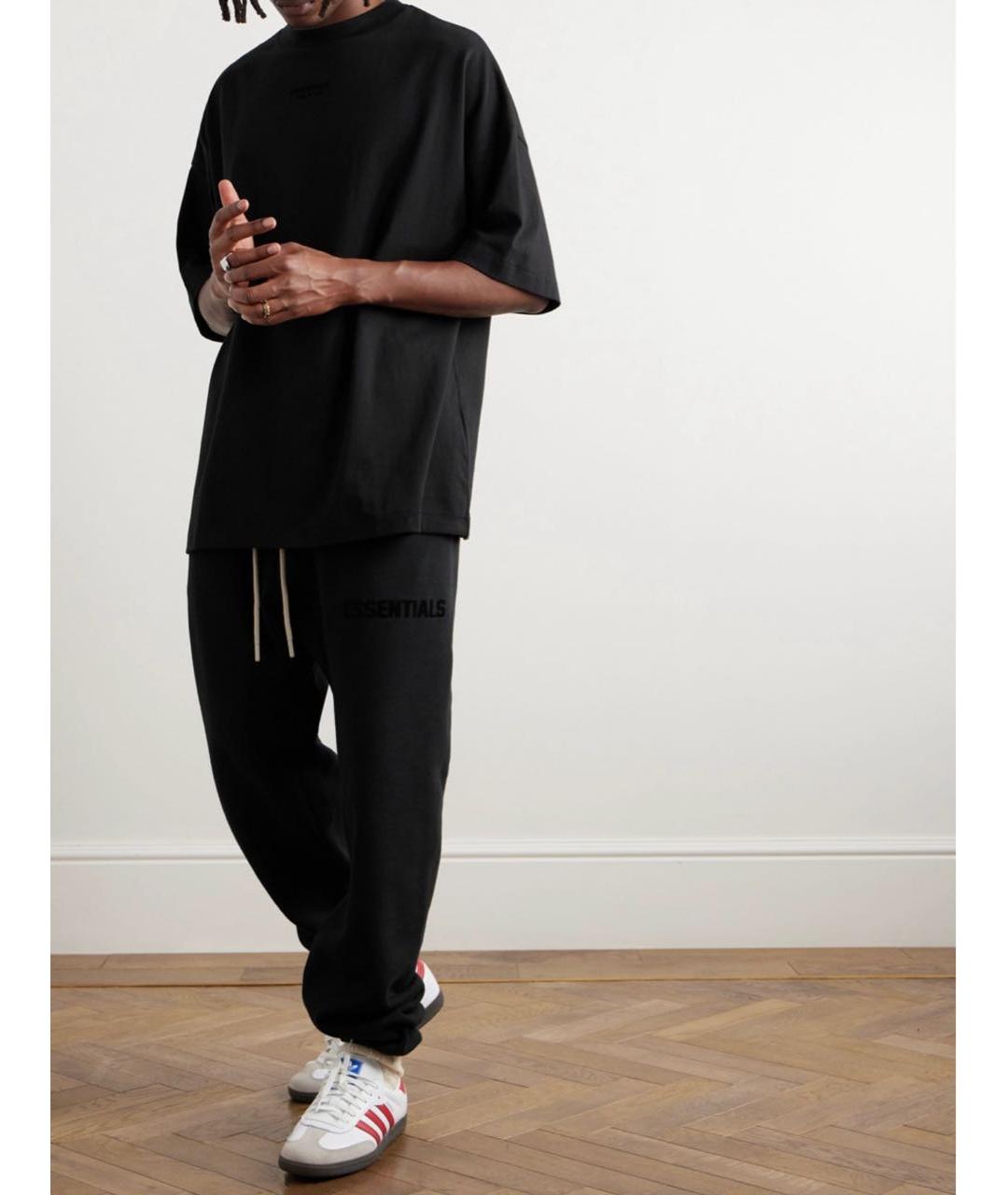 FEAR OF GOD ESSENTIALS Черная хлопковая футболка, фото 2