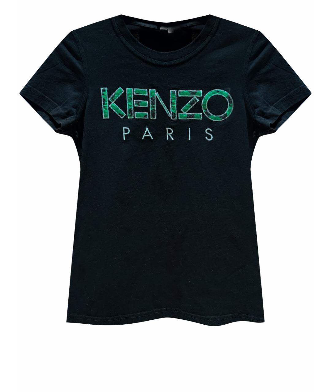 KENZO Черная хлопковая футболка, фото 1