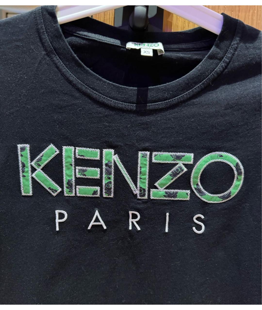 KENZO Черная хлопковая футболка, фото 4