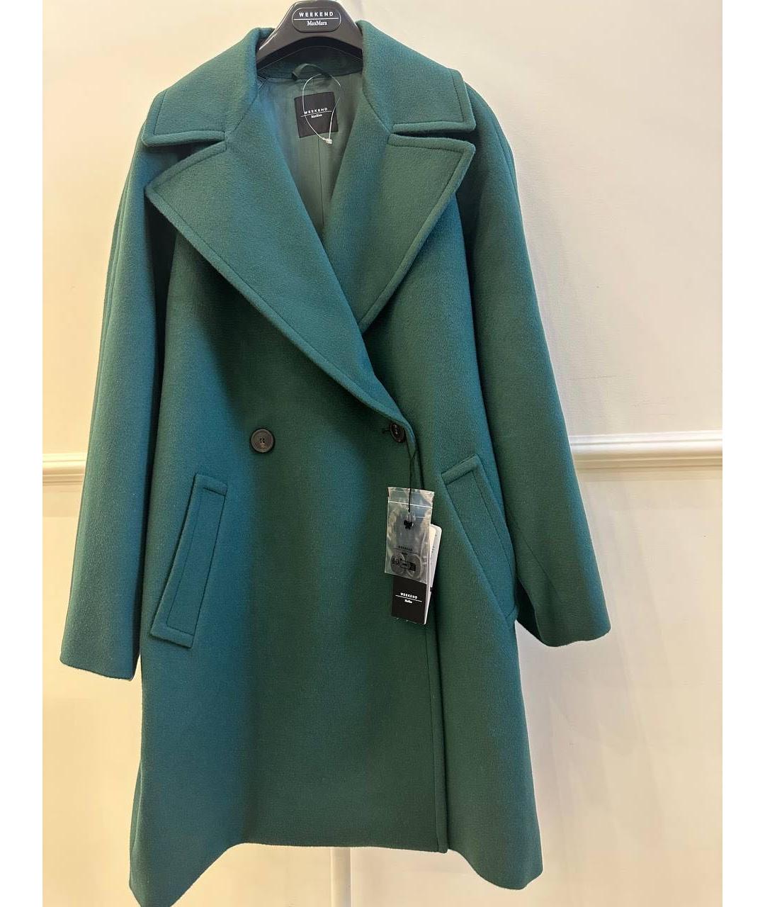 WEEKEND MAX MARA Зеленые шерстяное пальто, фото 4