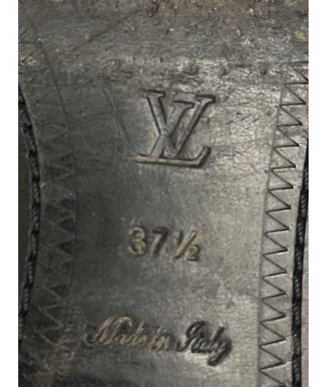 LOUIS VUITTON Черные кожаные брогги и оксфорды, фото 7