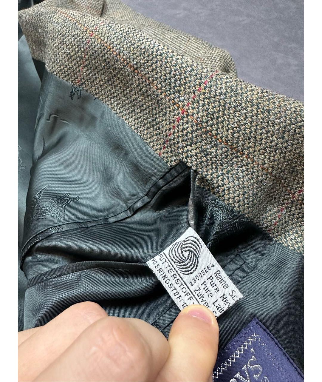 BURBERRY Коричневый шерстяной пиджак, фото 7