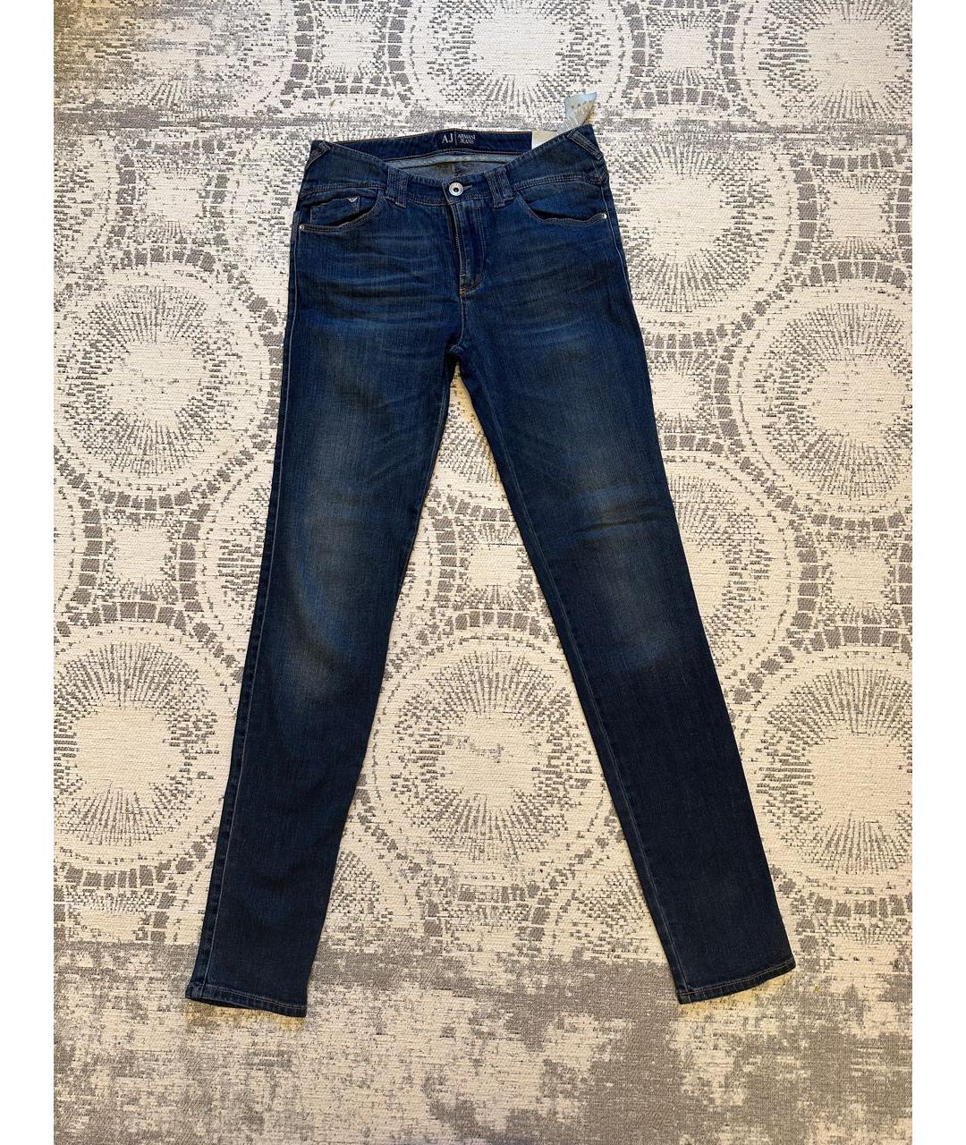 ARMANI JEANS Синие хлопковые джинсы слим, фото 5