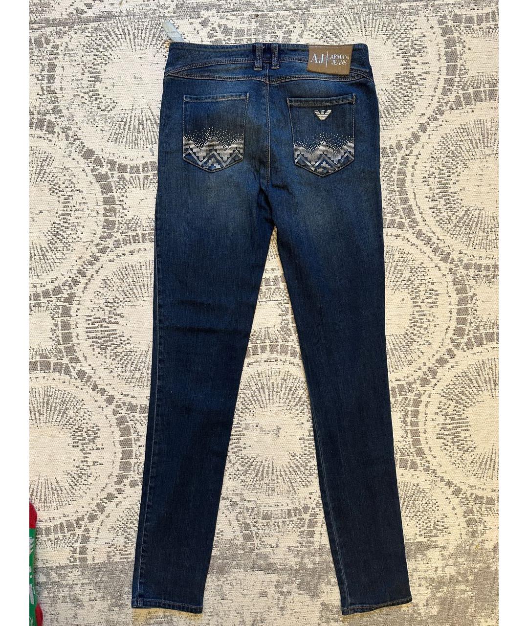 ARMANI JEANS Синие хлопковые джинсы слим, фото 2