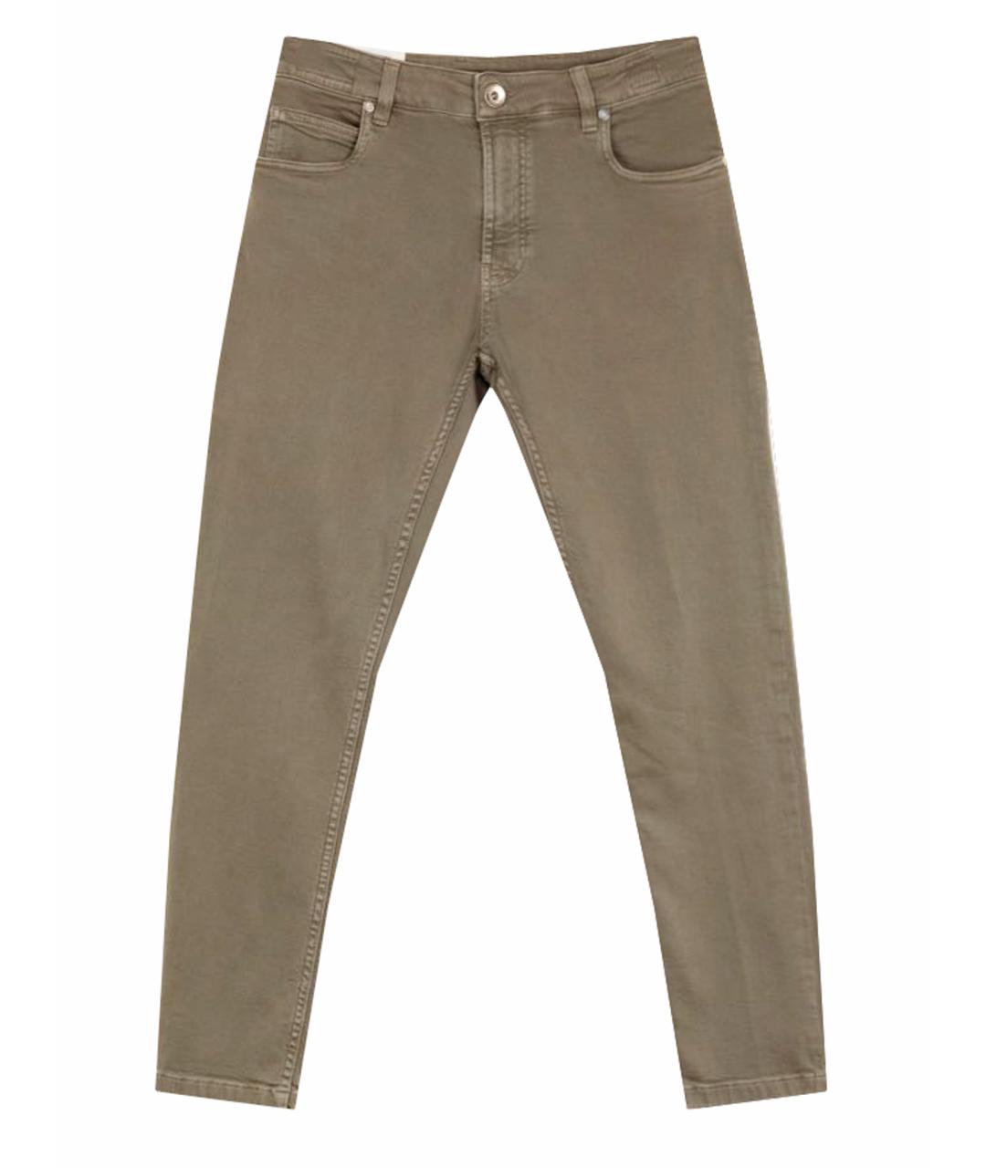 ELEVENTY Бежевые хлопко-эластановые джинсы скинни, фото 1
