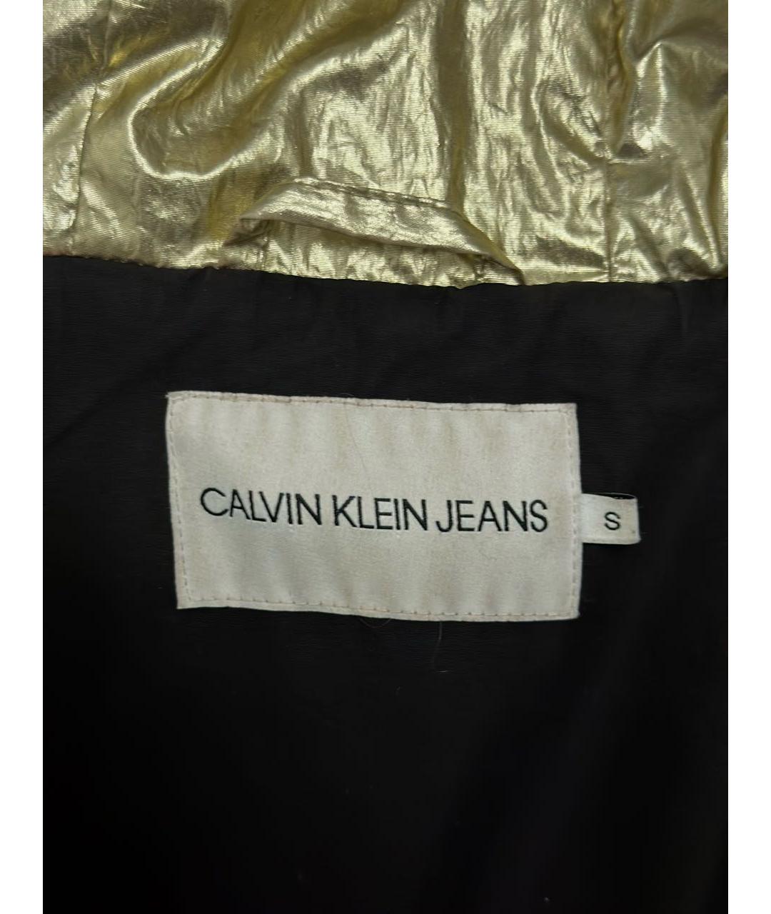 CALVIN KLEIN JEANS Золотая полиэстеровая куртка, фото 5