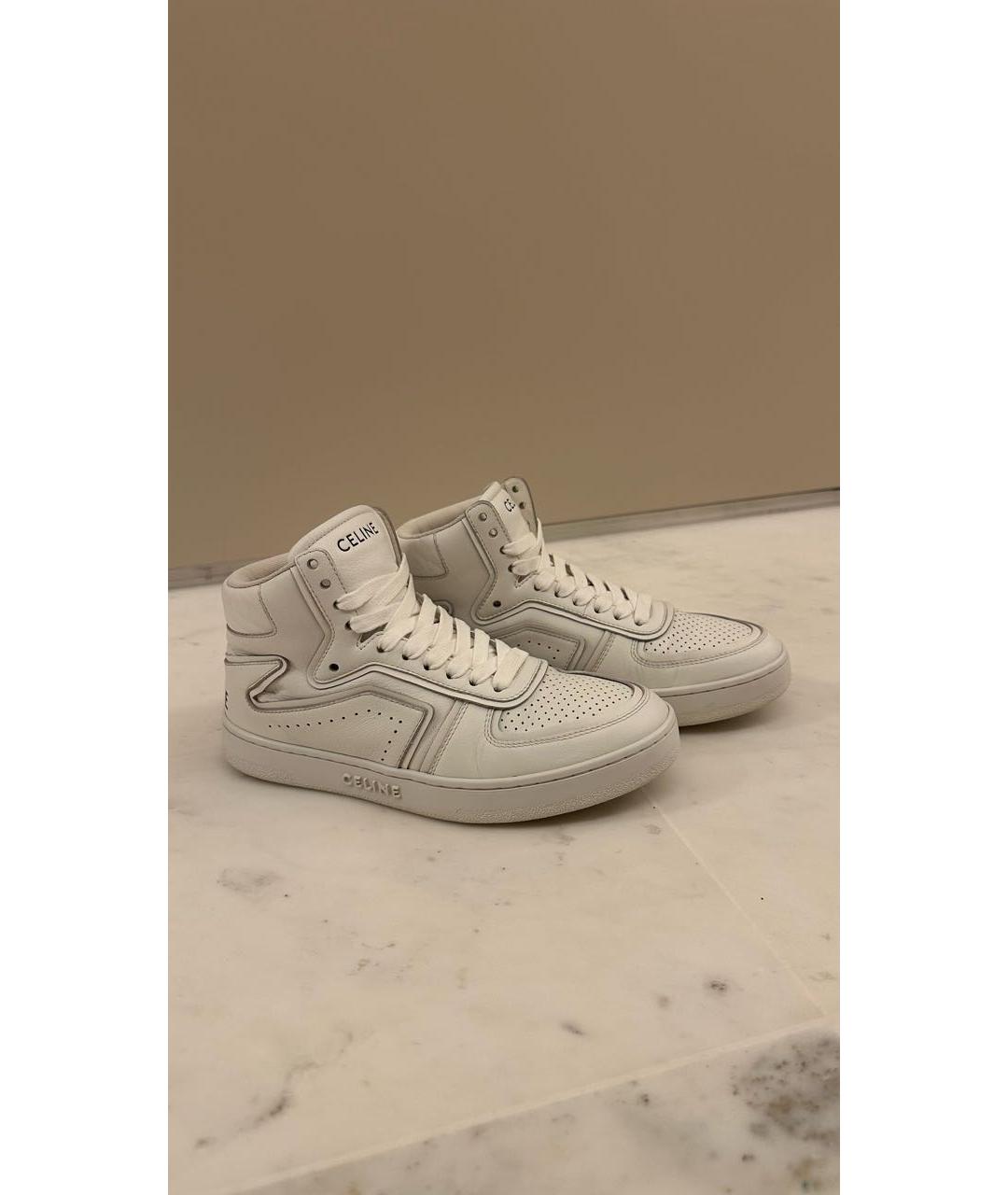 CELINE PRE-OWNED Белые кожаные кроссовки, фото 8