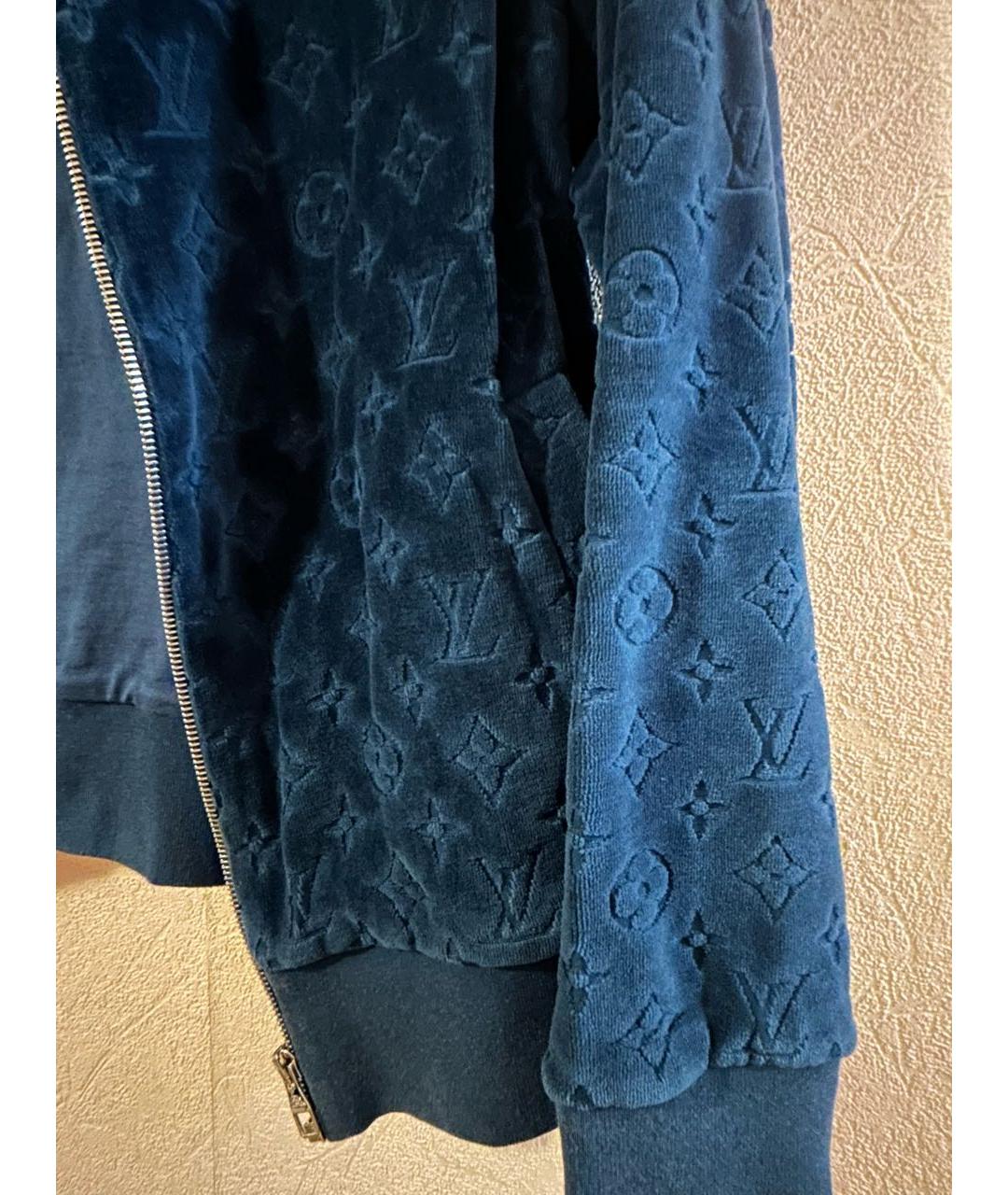LOUIS VUITTON PRE-OWNED Синий бархатный джемпер / свитер, фото 2