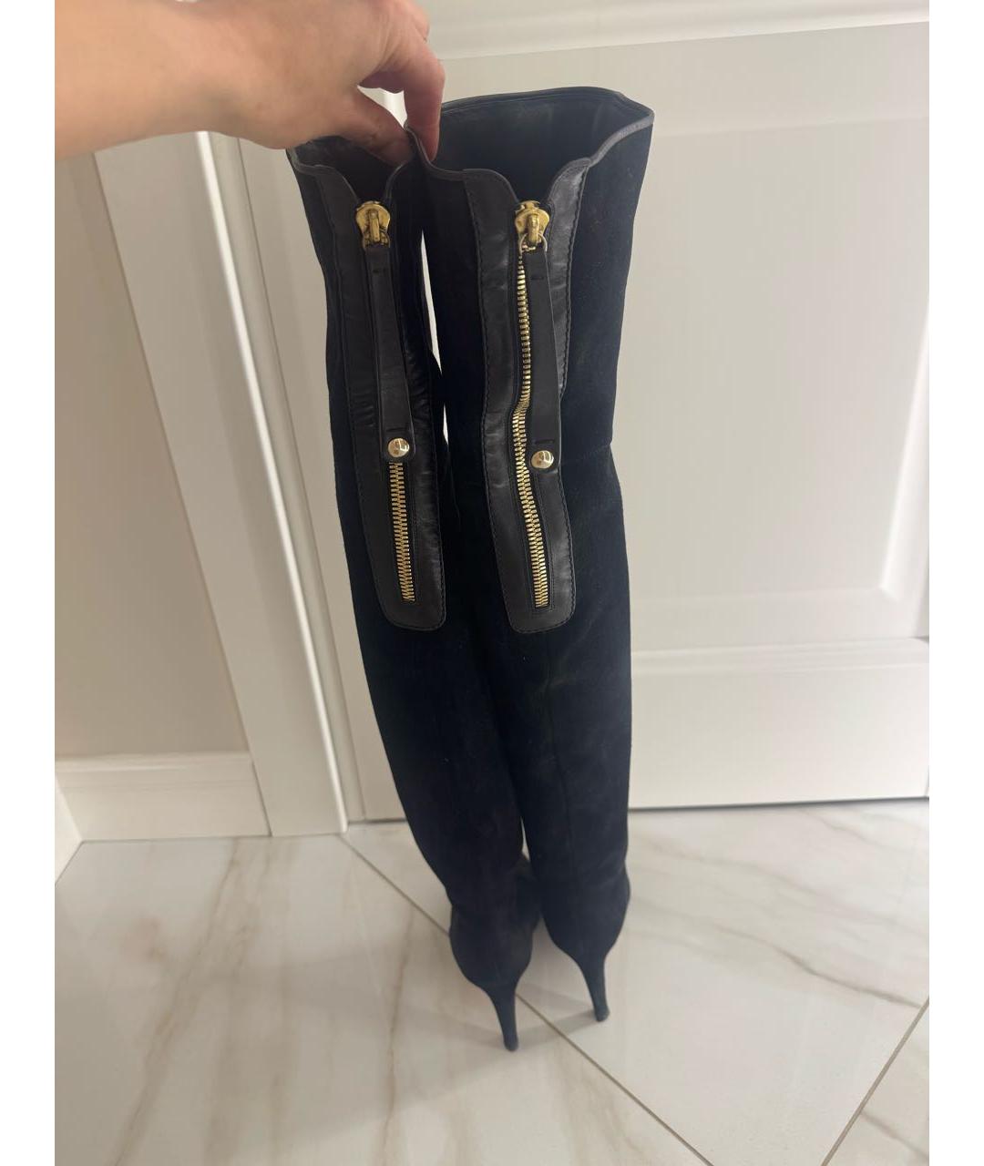 GIANVITO ROSSI Черные замшевые ботфорты, фото 4