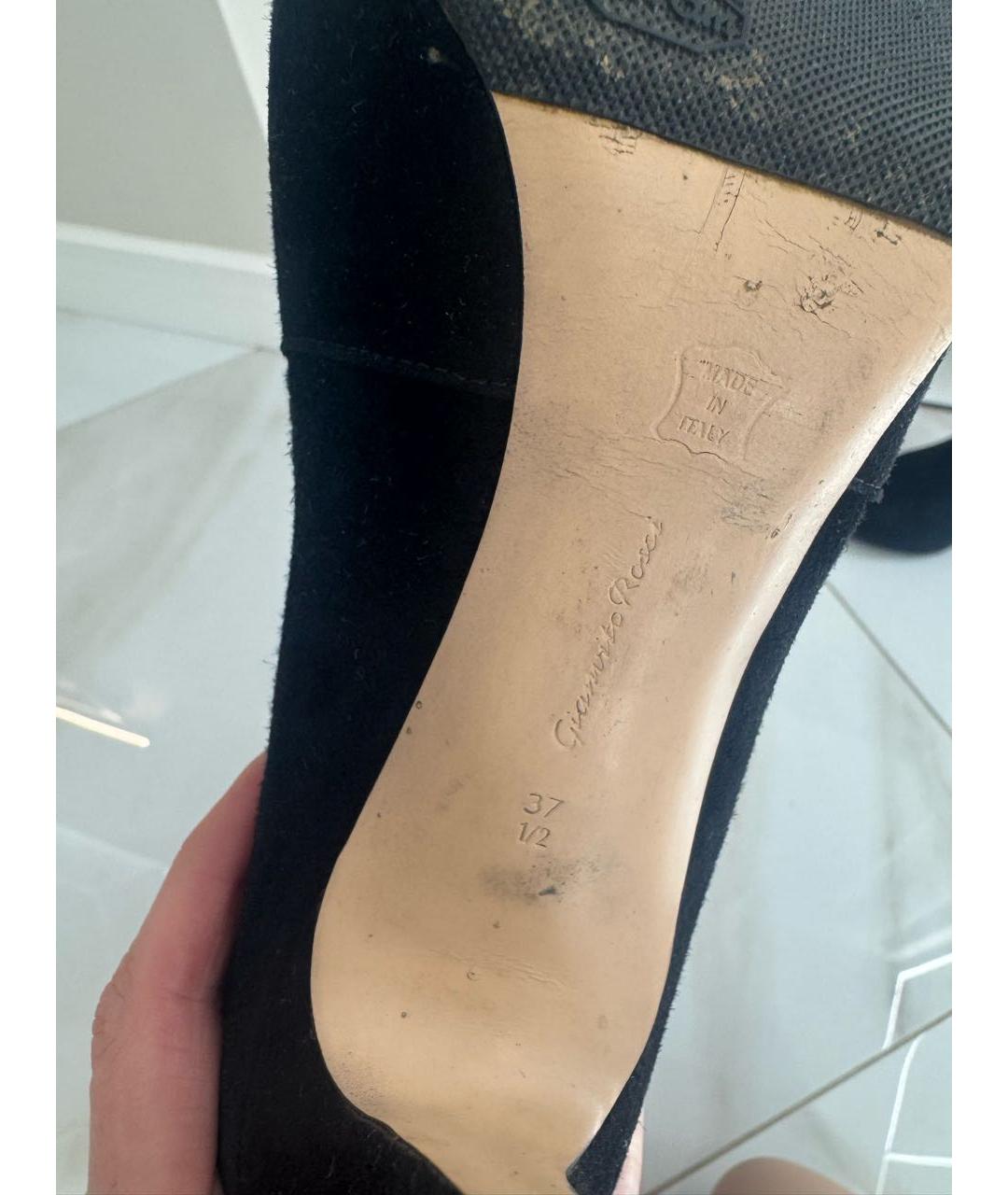 GIANVITO ROSSI Черные замшевые ботфорты, фото 5