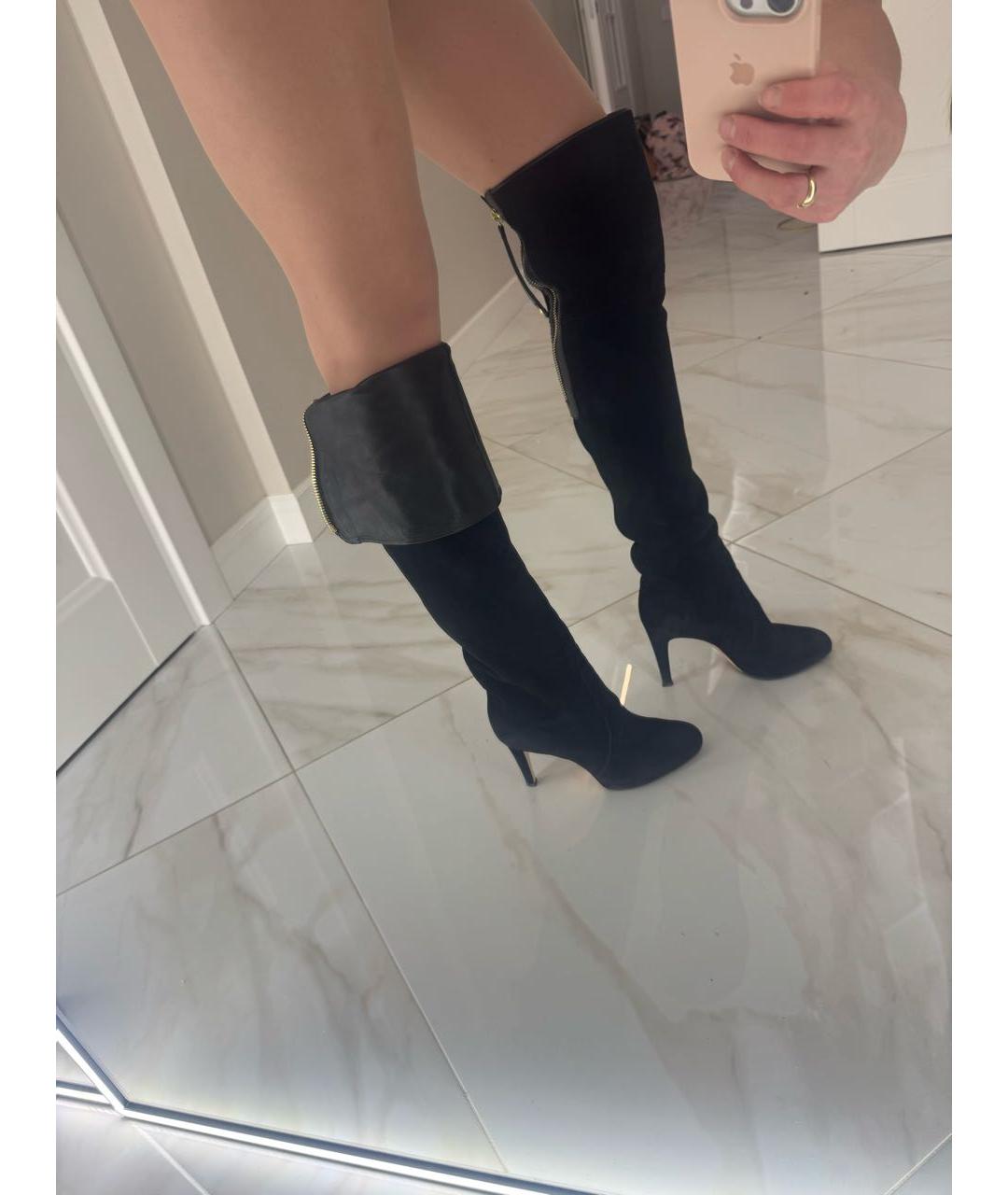 GIANVITO ROSSI Черные замшевые ботфорты, фото 8