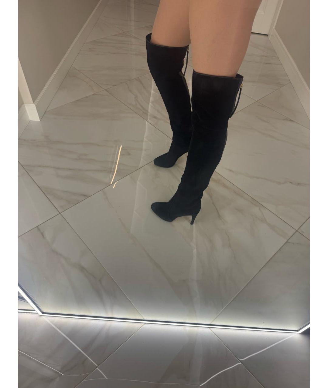 GIANVITO ROSSI Черные замшевые ботфорты, фото 7