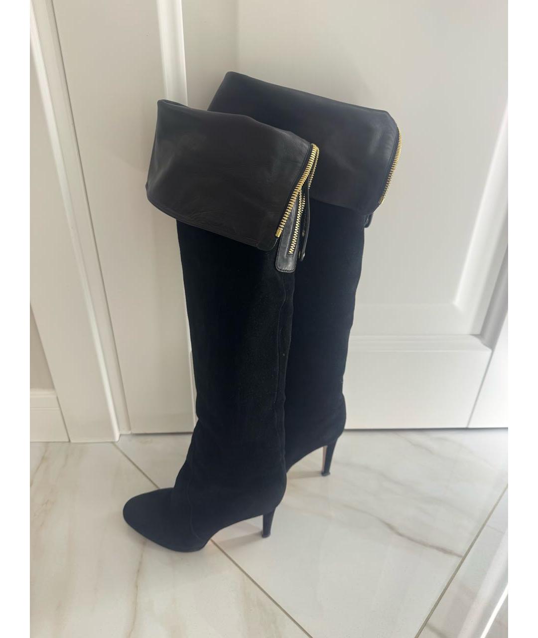 GIANVITO ROSSI Черные замшевые ботфорты, фото 3
