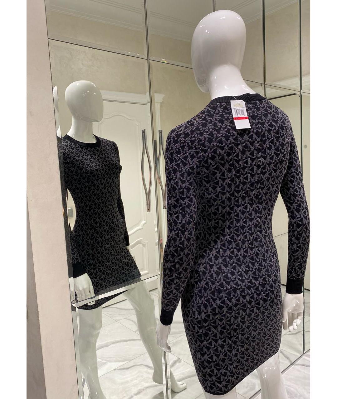 MICHAEL KORS Антрацитовое вискозное повседневное платье, фото 7