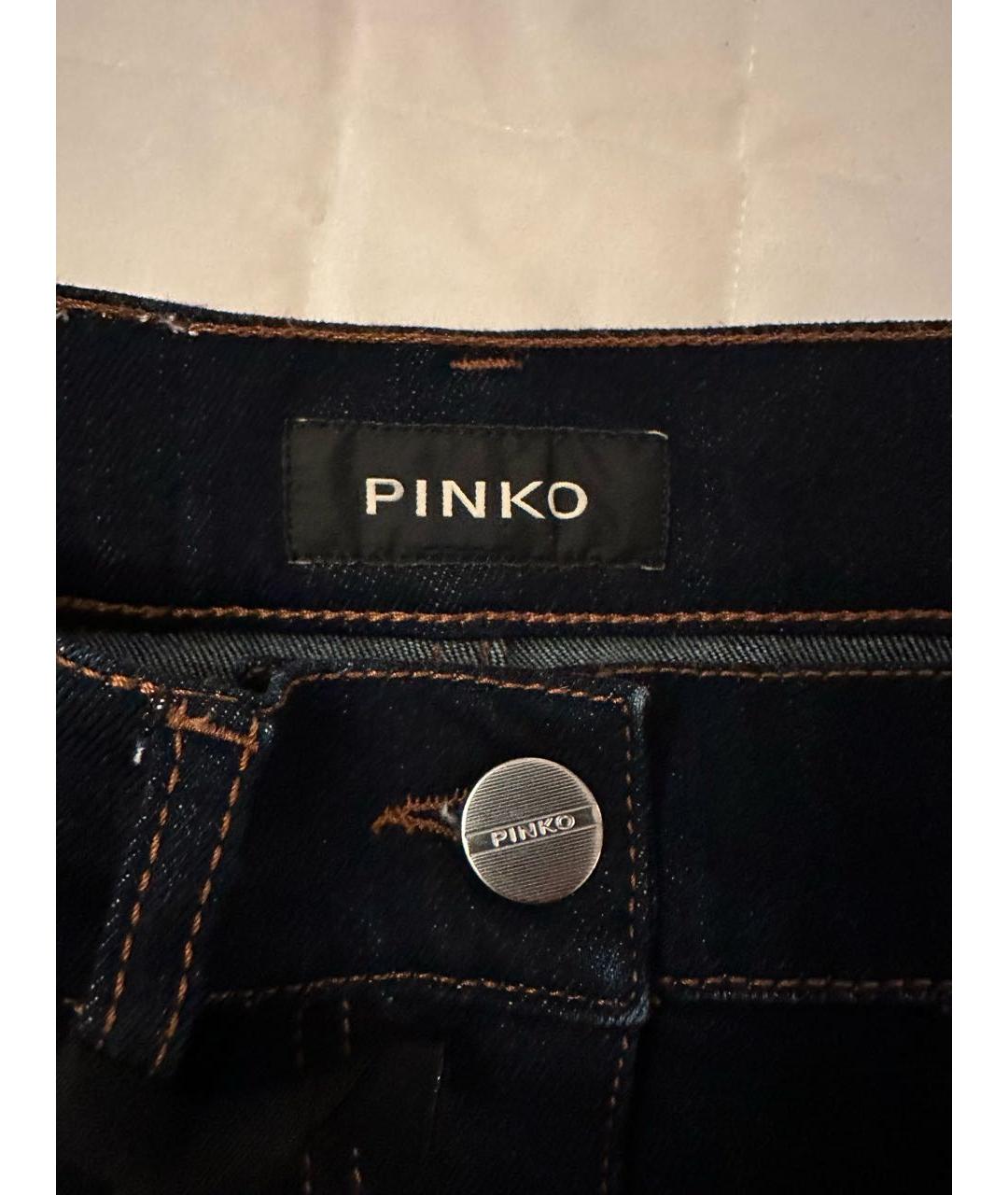 PINKO Темно-синяя деним юбка мини, фото 3