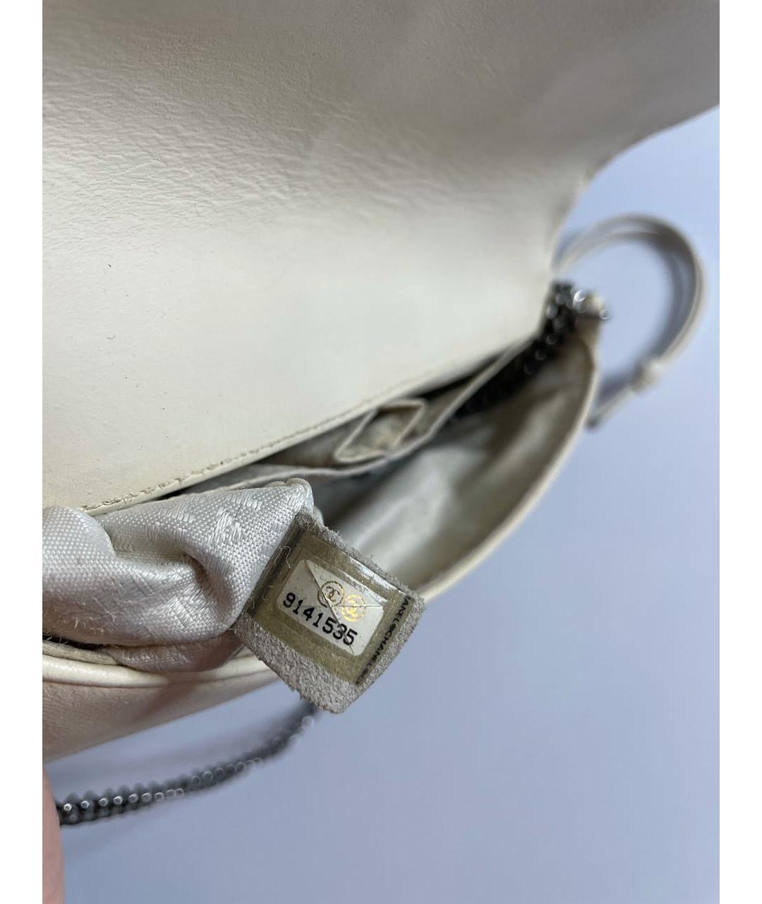 CHANEL PRE-OWNED Бежевая кожаная сумка через плечо, фото 8