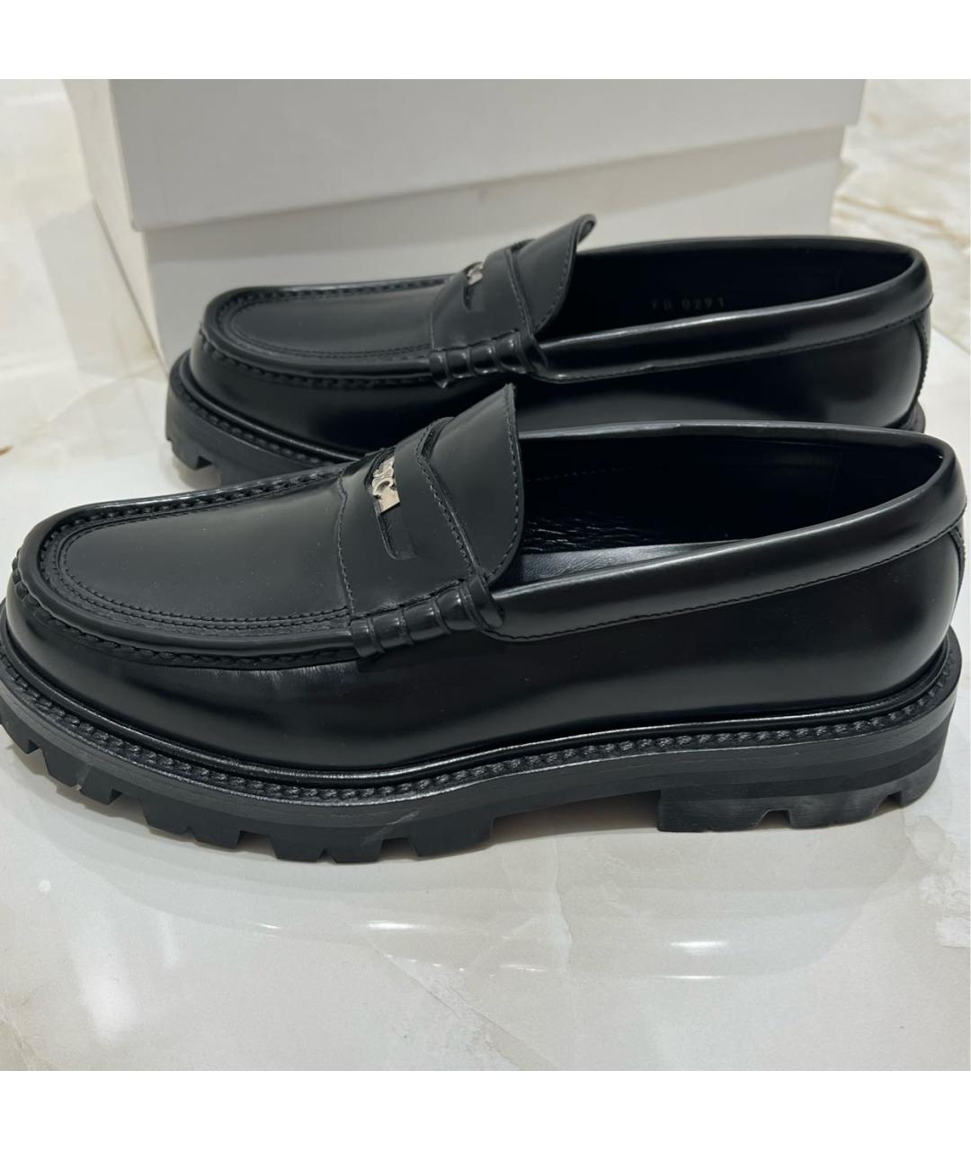 CELINE Черные кожаные лоферы, фото 5