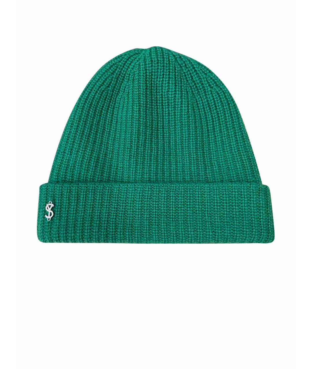 YVES SALOMON Зеленая кашемировая шапка, фото 1