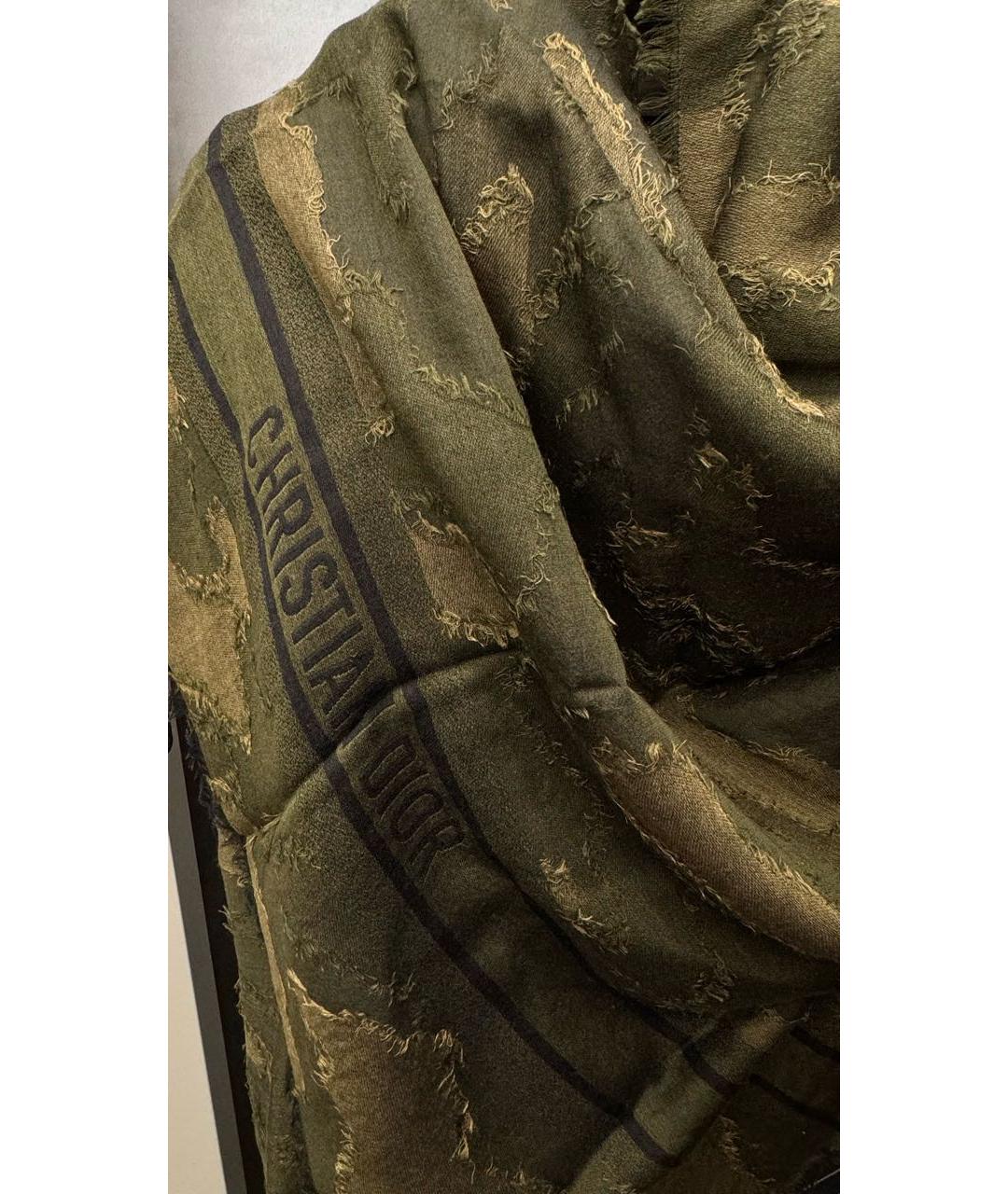 CHRISTIAN DIOR Зеленый кашемировый платок, фото 2