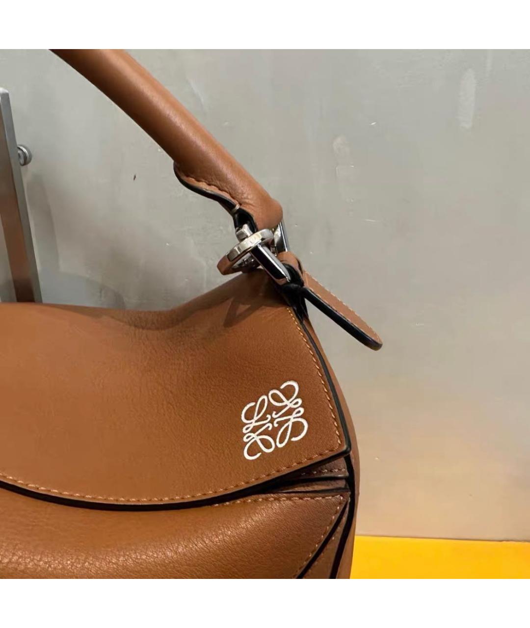 LOEWE Коричневая кожаная сумка через плечо, фото 3