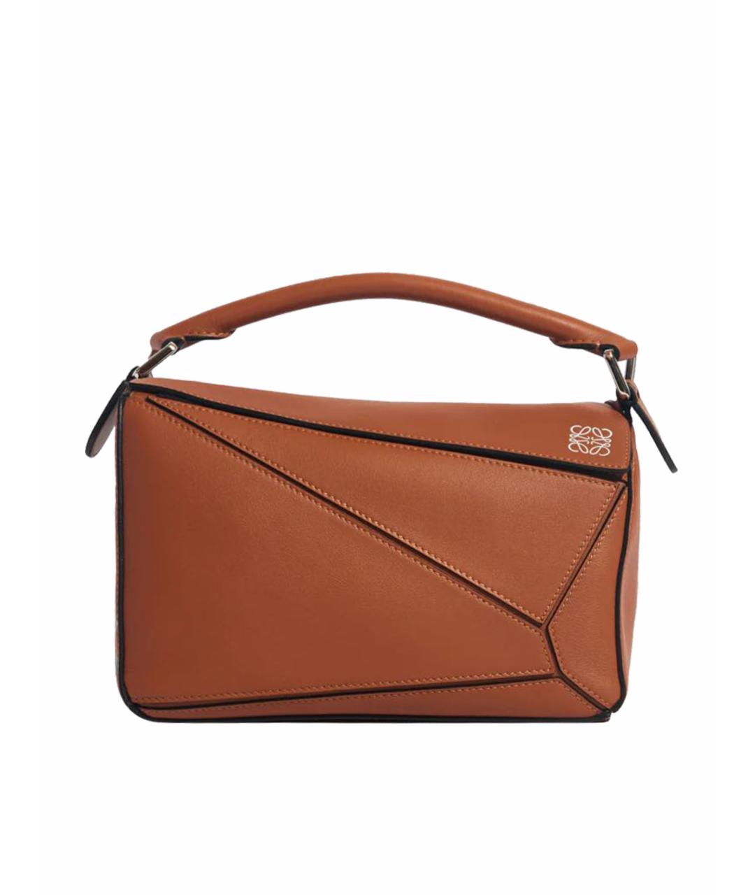 LOEWE Коричневая кожаная сумка через плечо, фото 1
