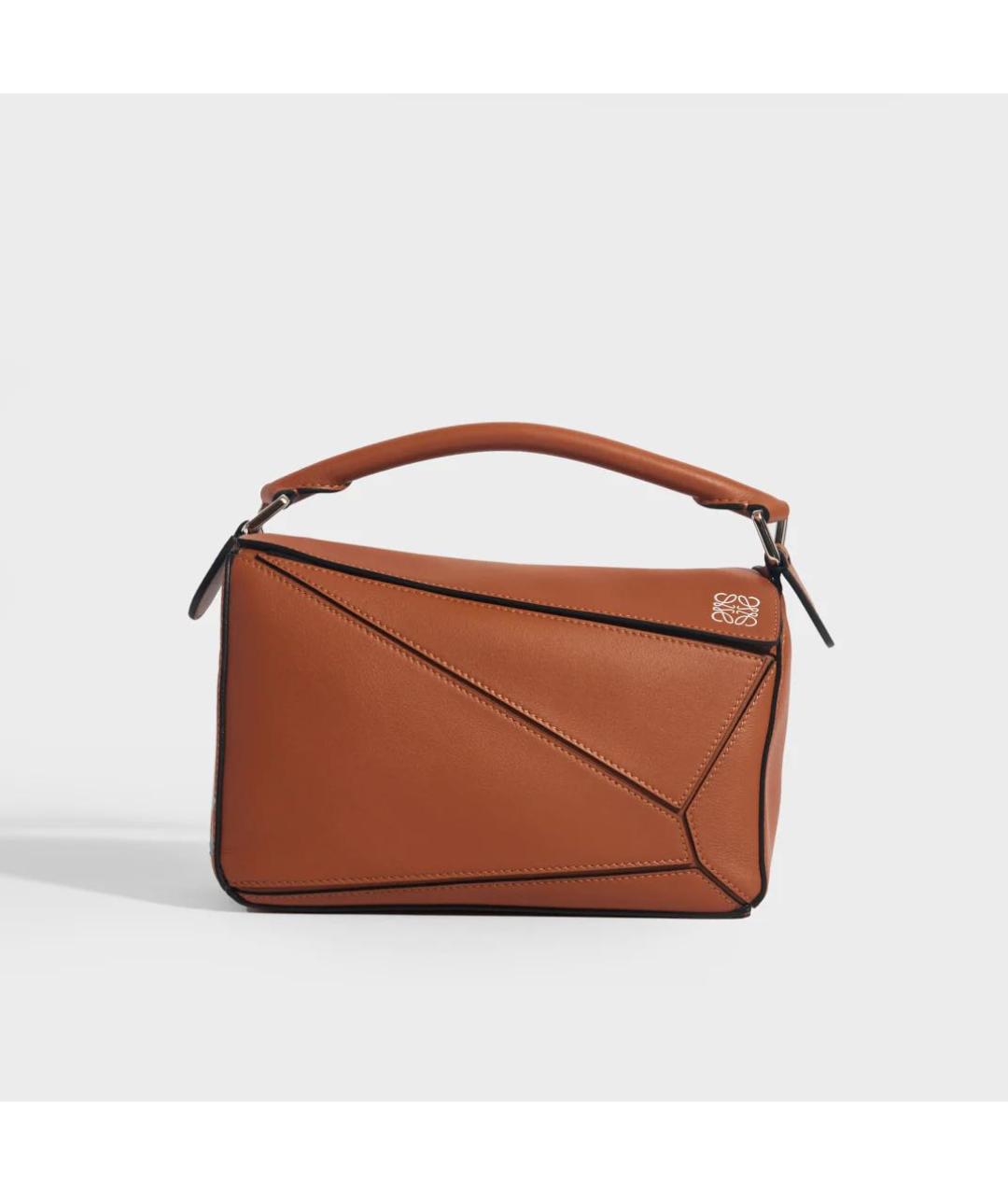 LOEWE Коричневая кожаная сумка через плечо, фото 9