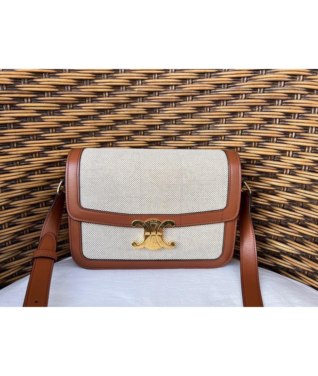CELINE Коричневая кожаная сумка через плечо, фото 7