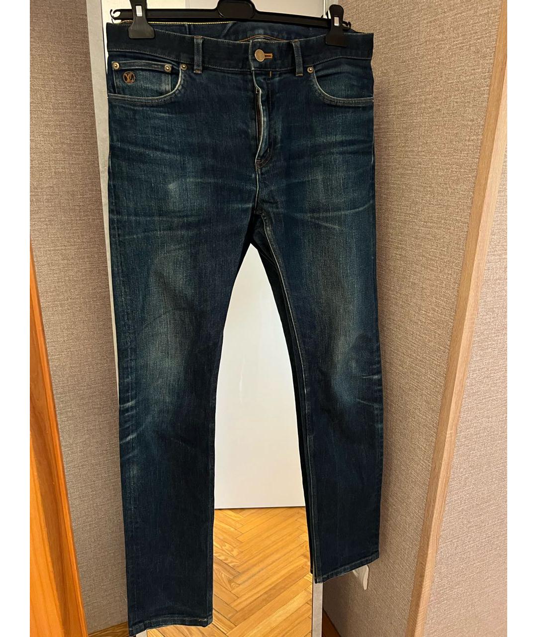 LOUIS VUITTON PRE-OWNED Серые хлопко-эластановые джинсы скинни, фото 3