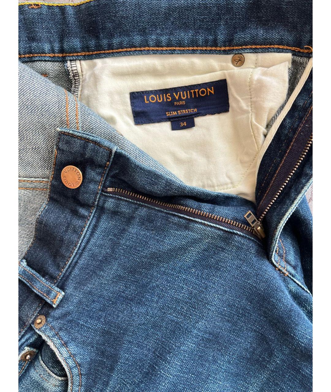 LOUIS VUITTON PRE-OWNED Серые хлопко-эластановые джинсы скинни, фото 4