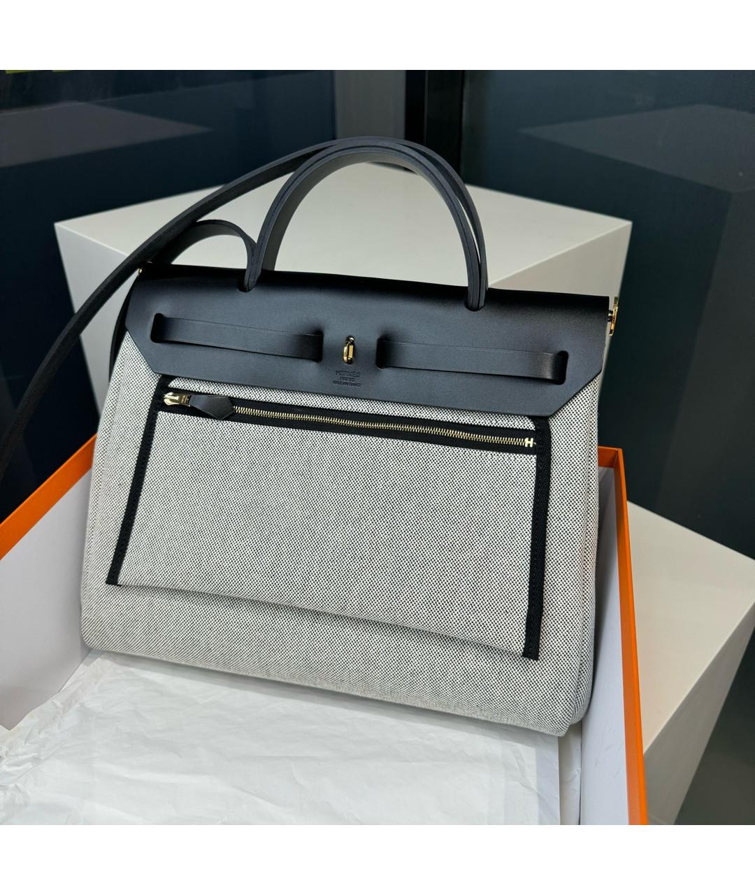 HERMES Серая сумка с короткими ручками, фото 2