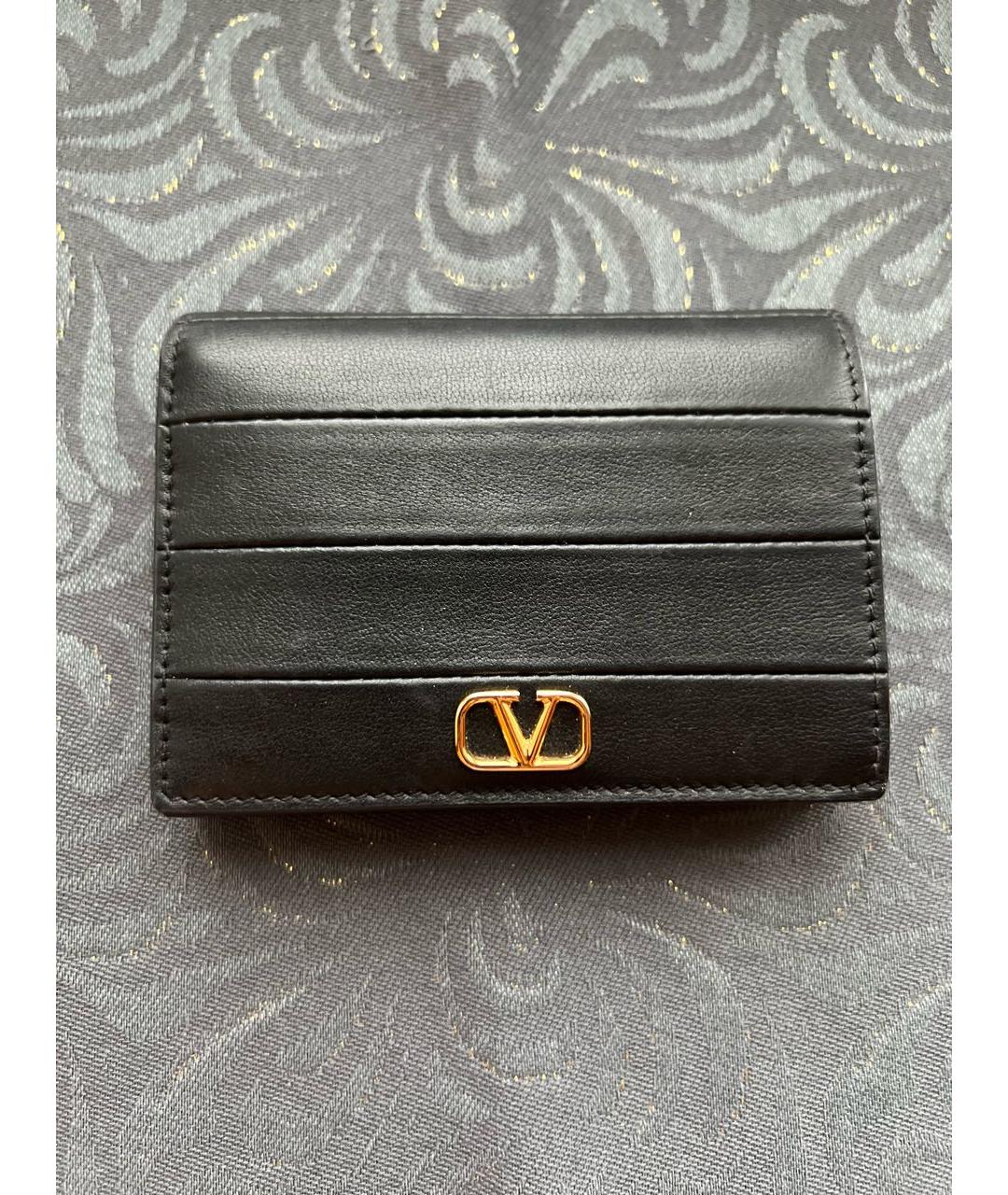VALENTINO Черный кожаный кошелек, фото 6