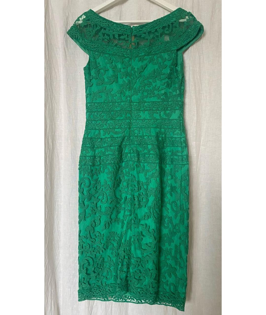 TADASHI SHOJI Зеленые хлопко-эластановое коктейльное платье, фото 2
