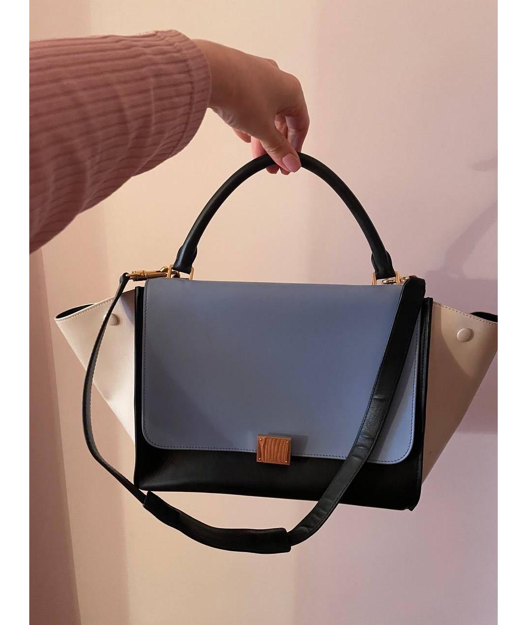 CELINE PRE-OWNED Голубая кожаная сумка тоут, фото 8