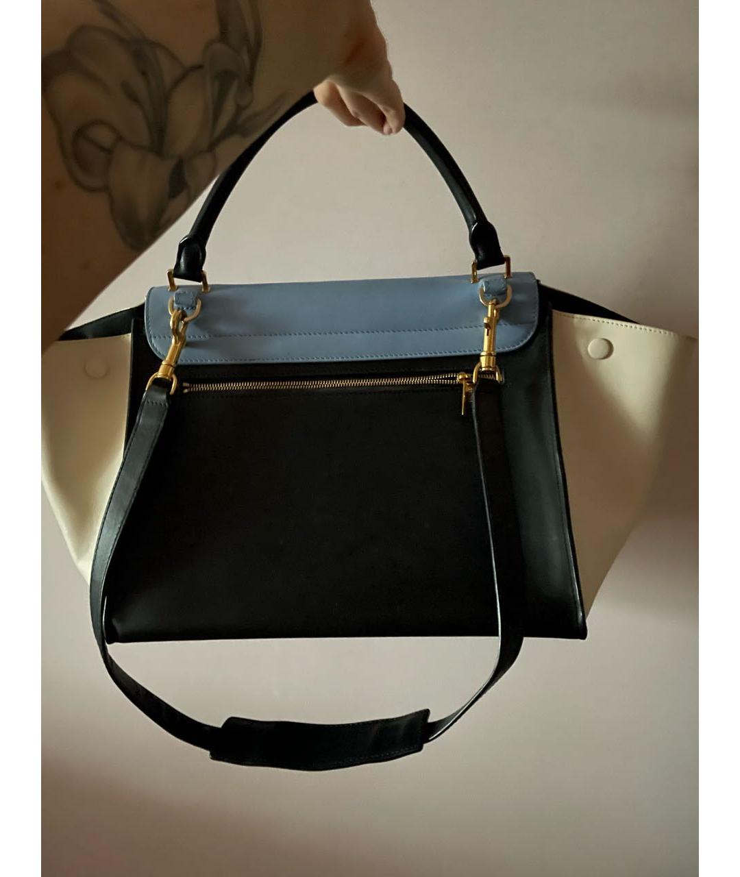 CELINE PRE-OWNED Голубая кожаная сумка тоут, фото 3