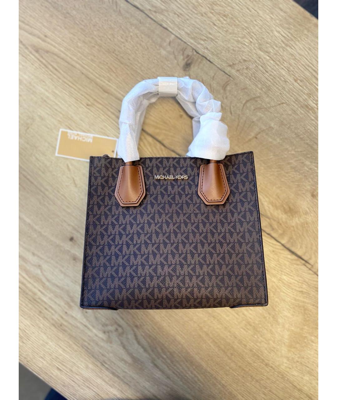 MICHAEL KORS Коричневая кожаная сумка с короткими ручками, фото 2