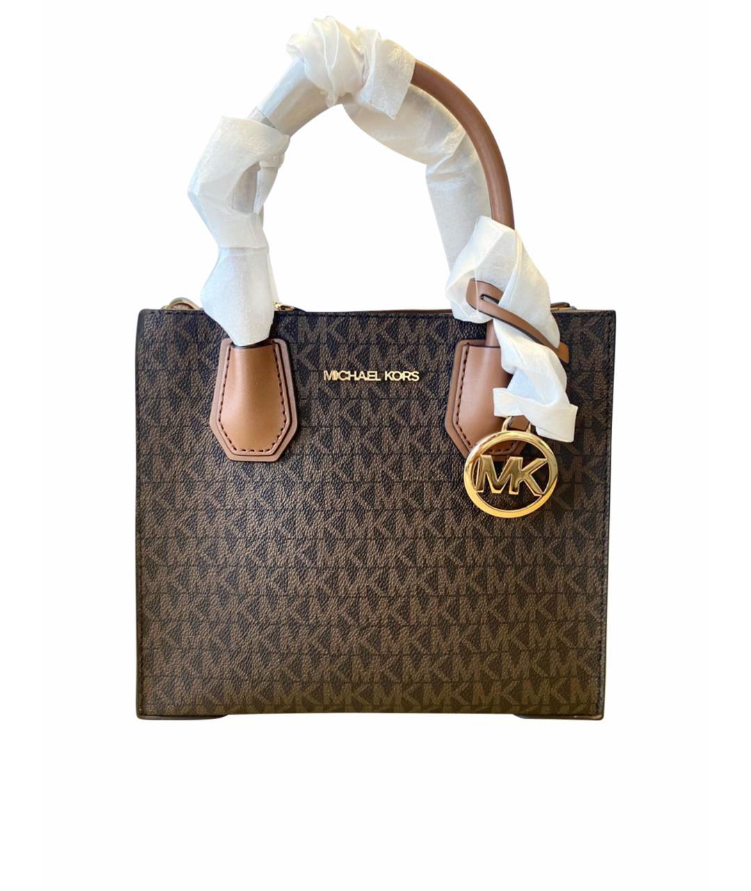 MICHAEL KORS Коричневая кожаная сумка с короткими ручками, фото 1