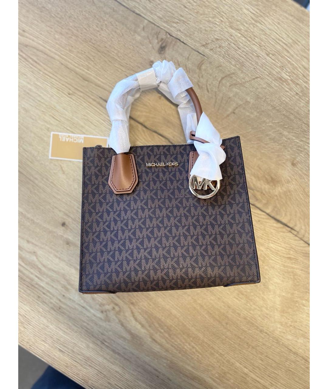 MICHAEL KORS Коричневая кожаная сумка с короткими ручками, фото 3