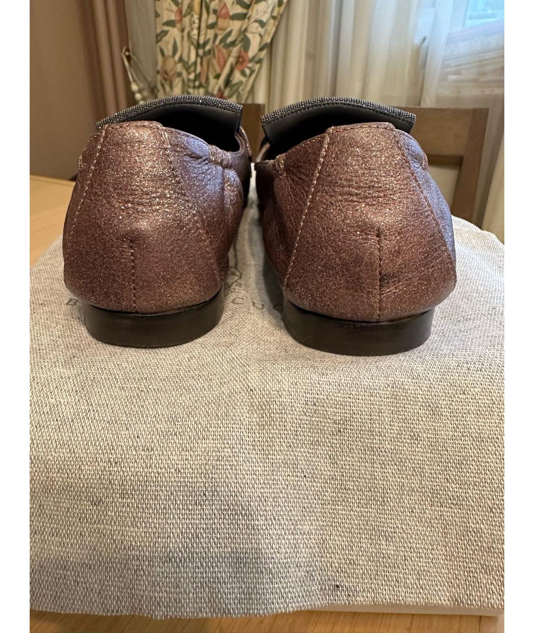 BRUNELLO CUCINELLI Коричневые кожаные лоферы, фото 4