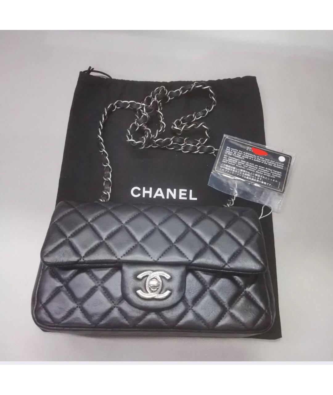 CHANEL Черная кожаная сумка через плечо, фото 2
